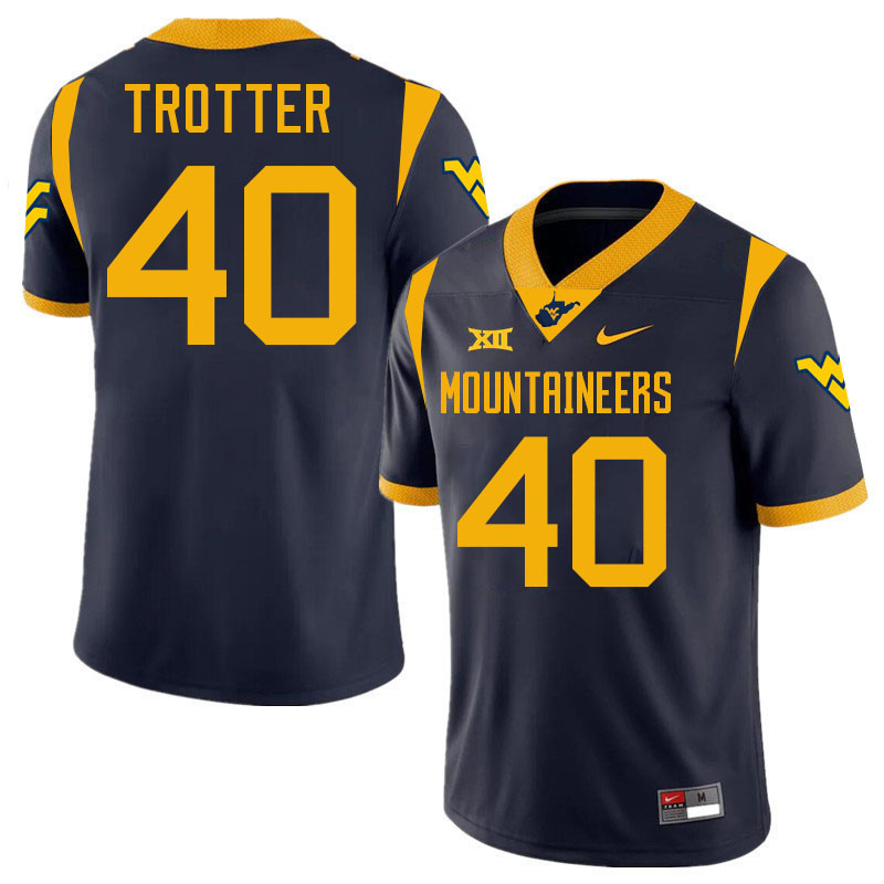 Josiah Trotter WVU Jersey,West Virginia Mountaineers #40 Josiah Trotter Jersey Youth College-Navy